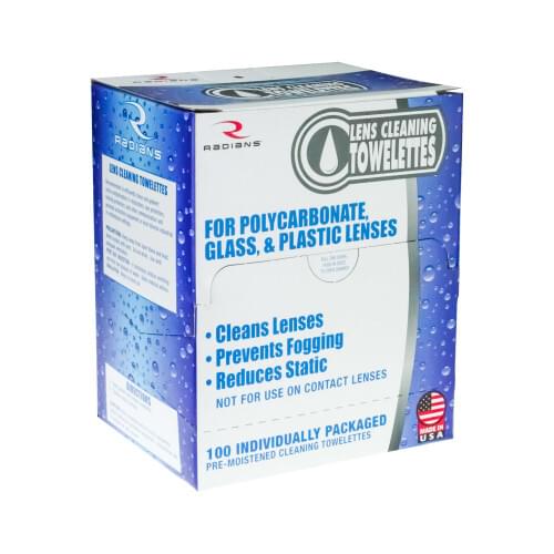 LCD100, Radians Lens Cleaning Wipes, BX of 100