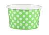 4oz Yogurt Paper Cup Lime Green Polka Dots 1,000/case