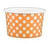 6oz Yogurt Paper Cup Orange with White Polka Dots 1,000/case