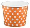 12oz Yogurt Paper Cup Orange with White Polka Dots 1,000/C
