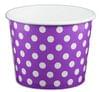 12oz Yogurt Paper Cup Purple with White Polka Dots 1,000/case