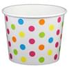 16oz Yogurt Paper Cup Rainbow Polka Dots 1000/case