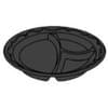 10.25'' 3 Compartment Black Laminated Foam Plate 500/case