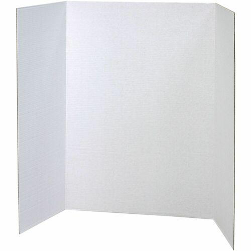 Spotlight Presentation Tri-Fold Board, 48 x 36, White Front/Natural Kraft Back, 24/Carton