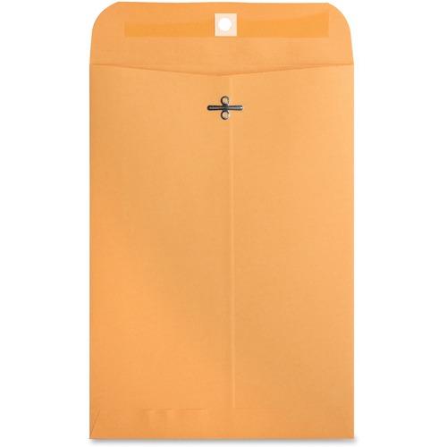 Business Source Heavy-duty Clasp Envelopes - Clasp - #75 - 7 1/2" Width x 10 1/2" Length - 28 lb - Clasp - Kraft - Kraft - 100 / Box