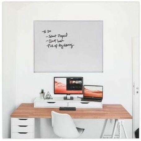 Universal Dry Erase Board - 48" (4 ft) Width x 36" (3 ft) Height - White Melamine Surface - Anodized Aluminum Frame - 1 Each