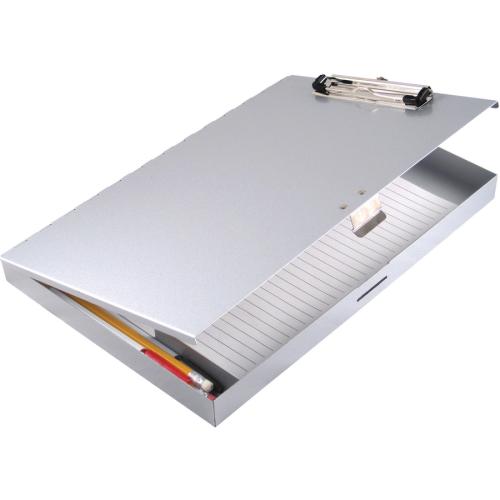 Saunders Tuff Writer Recycled Aluminum Clipboard - 1" Clip Capacity - Side Opening - 12" Sheet Size - Aluminum - Silver - 1 Each