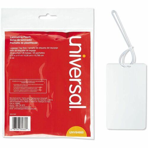 Laminating Pouches, 5 mil, 2.5" x 4.25", Gloss Clear, 25/Pack