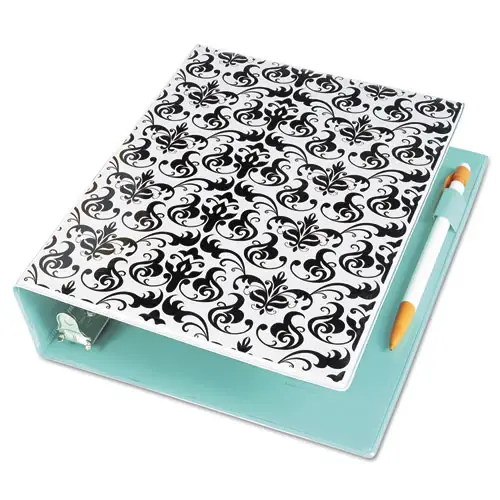 Durable Mini Size Non-View Fashion Binder with Round Rings, 3 Rings, 1" Capacity, 8.5 x 5.5, Damask (Discontinued)