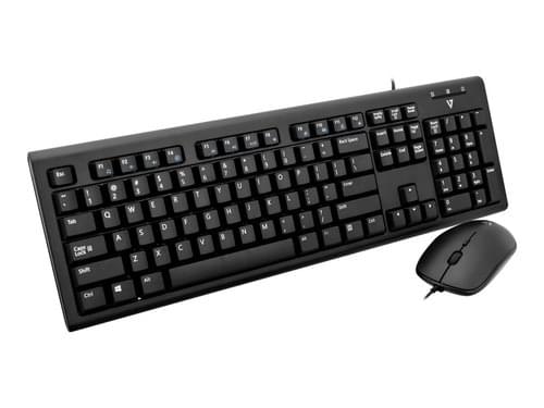 V7 Wired Keyboard & Mouse Combo USB - Black