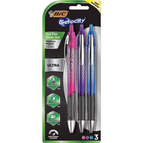 BIC Gel-ocity Ultra Retractable Fashion Gel Pen 3 Fashion