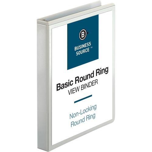 Round-ring 1" Binder Letter 8 1/2"x11" Sheet Size - 225 Sheet Capacity - White 12cs