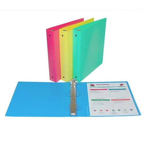 C-Line 3-Ring Poly Binder with Inner Pocket, Letter Size, 1.5-Inch Capacity, Assorted Color