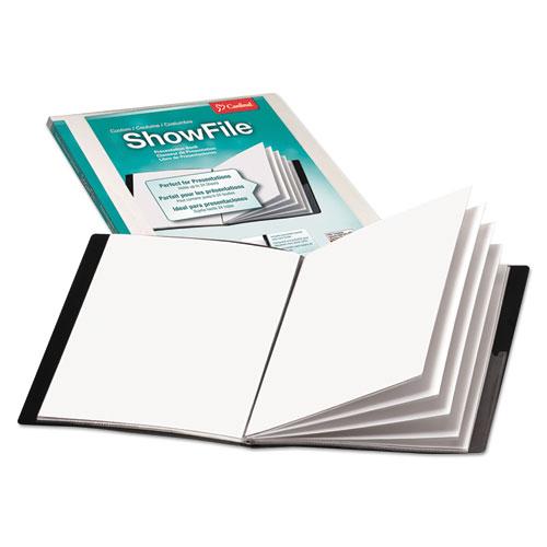 ShowFile Display Book w/Custom Cover Pocket, 12 Letter-Size Sleeves, Black