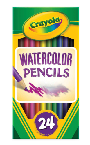 Watercolor Pencil Set, 3.3 mm, 2B (#1), Assorted Lead/Barrel Colors, 24/Pack