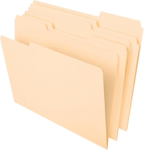 Folder Manilla Letter size  1/3 C 100 per box