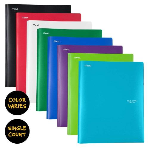 Five Star 2 Pocket Folder with Prong Fasteners, Folder with Pockets, Plastic
