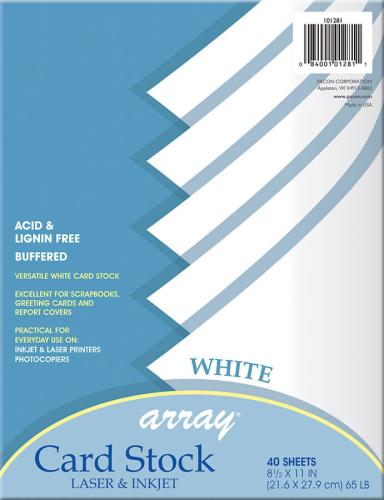 Card Stock 65Lb 8.5X11white 40/Pack