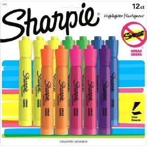 Tank Style Highlighters, Assorted Ink Colors, Chisel Tip, Assorted Barrel Colors, Dozen