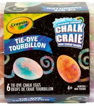Washable Sidewalk Chalk Eggs, Tie-Dye, 6 Count