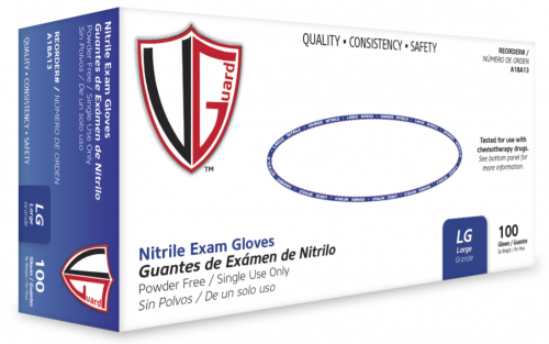 Medium 100% 4mil Nitrile Exam Gloves, Powder Free, Blue, 100/box