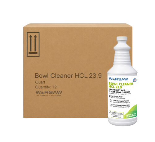 HEAVY DUTY BOWL CLEANER REMOVES RUST/LIME/STAINS, 23.9% HCL, 12qts/cs