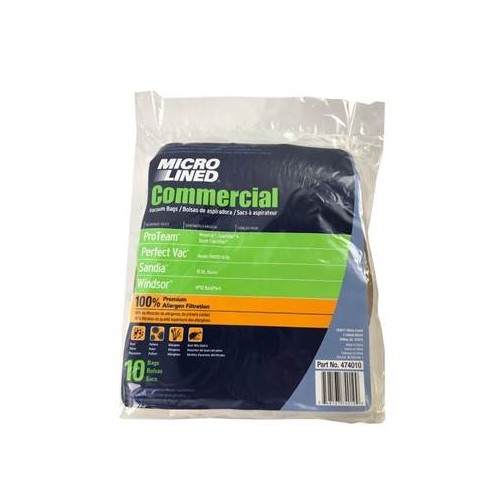Proteam 10 Qt. Replacement Vacuum bags, fits Mega Vac, Super Coach Vac. 10/pk.