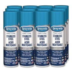 Sprayway Oil-Based Stainless Steel Cleaner - 15 fl oz (0.5 quart) - 12 Cans/Case - Recommended For: Fingerprint Remover, Smudge Remover, Grease Remover, Oil Remover, Stain Remover, Food Stain Remover - Smudge Resistant, Oil Based, Streak-free