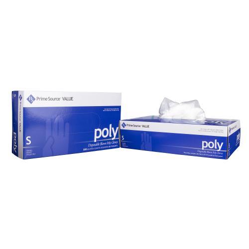 Poly Blown Gloves 0.3 mil, Clear, Medium, 500/bx, 4 box/cs, (2000/cs)