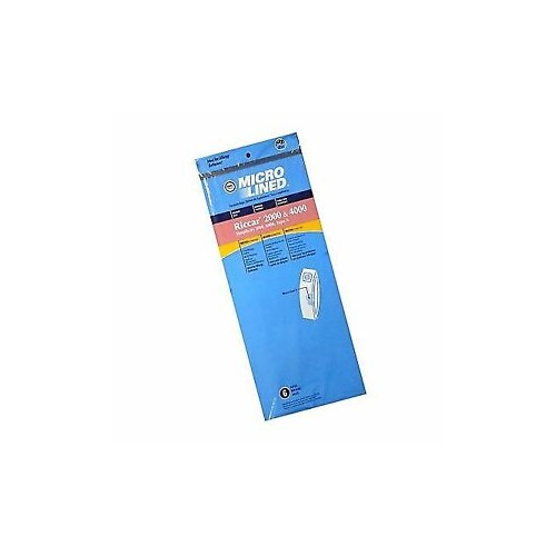 PAPER FILTER BAG FOR RICCAR 2000/4000 AND SIMPLICITY 5000/6000 SERIES VACUUMS, (STYLE A) 6/PK