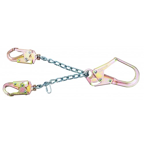 MSA Rebar Chain Assembly, 36CL Rebar steel snaphook & (2) 36C steel snaphooks