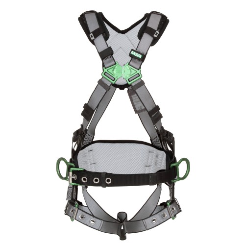 MSA V-FIT Harness, Standard, Back D-Ring, Tongue Buckle Leg Straps, Shoulder Padding
