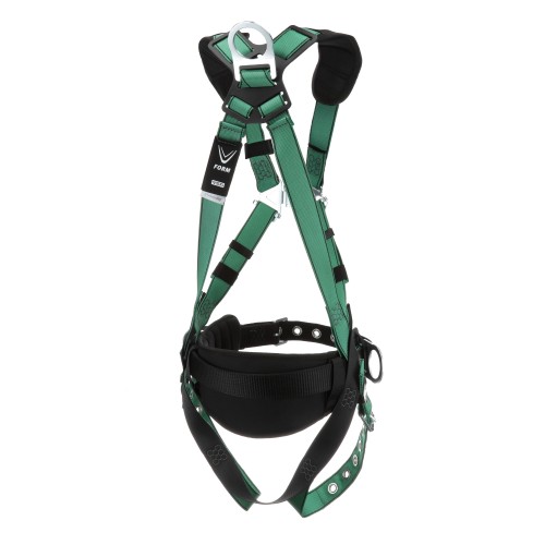 MSA V-FORM Construction Harness, Extra Large, Back & Hip D-Ring, Tongue Buckle Leg Straps, Shoulder Padding