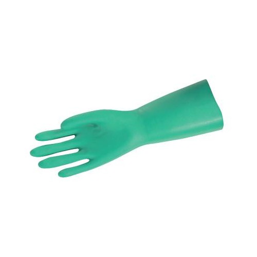 MEMPHIS GLOVE Unsupported Nitrile Gloves, Straight; Gauntlet Cuff, Unlined, Size 9, 11 mil
