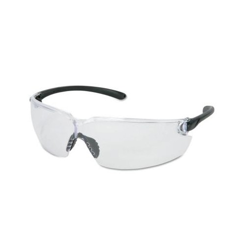 CREWS BlackKat Safety Glasses, Clear Lens, Duramass Scratch-Resistant