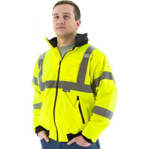 HIGH VISIBILITY WATERPROOF JACKET WITH FLEECE LINER, 4XL