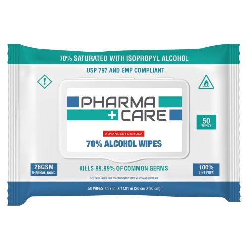 PharmaCare 70% IPA Wipes