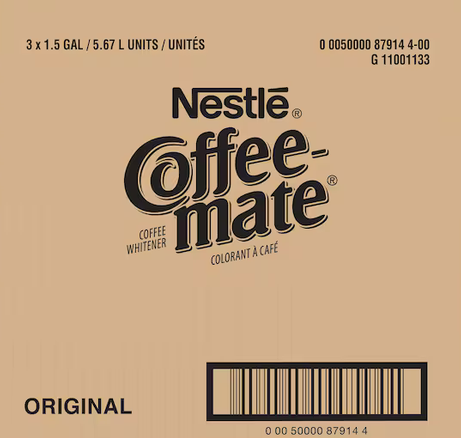 COFFEE MATE ORGINAL 3 X  1.5GAL