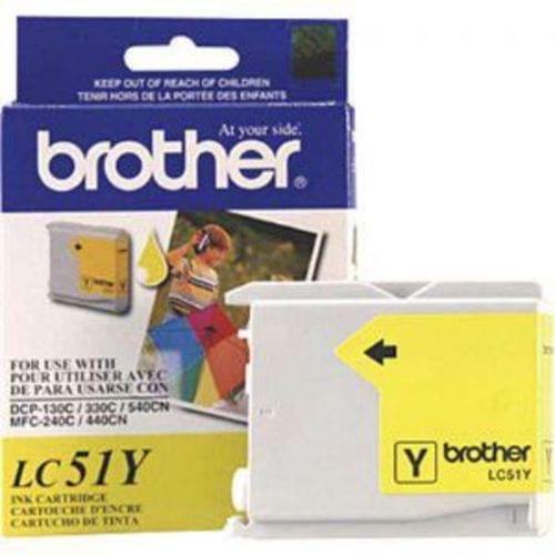OEM Brother LC51Y Yellow Ink Cartridge.