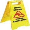 Caution Wet Floor Sign, 25'', Yellow, Each