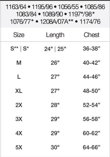 SIZE CHART
