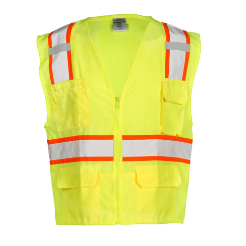 Solid Front Mesh Back Safety Vest - Yellow/Lime 5XL