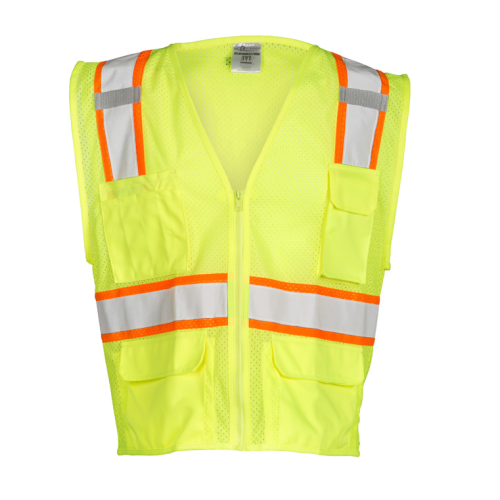 Ultra-Cool Mesh 6-Pocket Safety Vest - Yellow/Lime