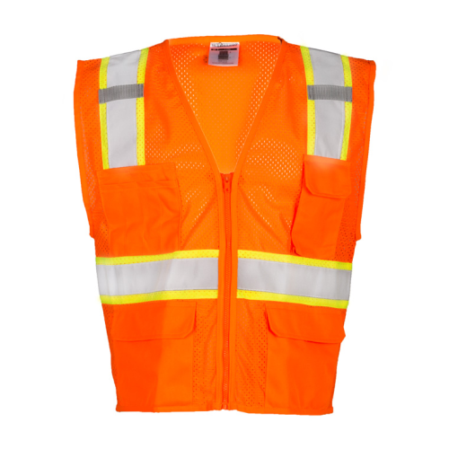 Ultra-Cool Mesh 6-Pocket Safety Vest - Orange