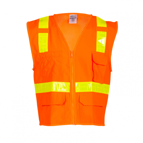 Ultra-Cool Mesh Back Hydrowick Front Safety Vest - Orange MEDIUM