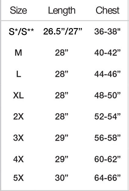SIZE CHART