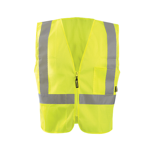 *Mesh "X" Back Vest with Zipper, 3X, Yellow