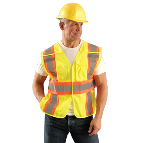 *High Visibility Classic Mesh Two-Tone Expandable Vests, XL/2XL