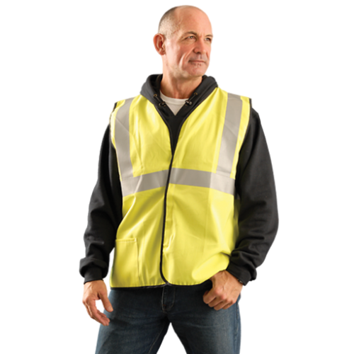 *Classic Flame Resistant Cotton Single Stripe Solid Vest HRC 1, Large