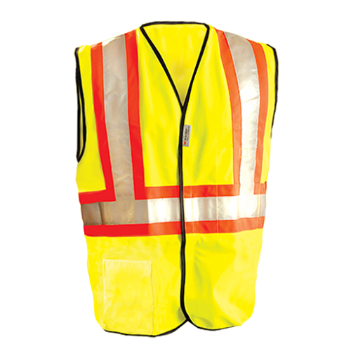 *High Visibility Premium Solid Two-Tone Safety Vests, Small,